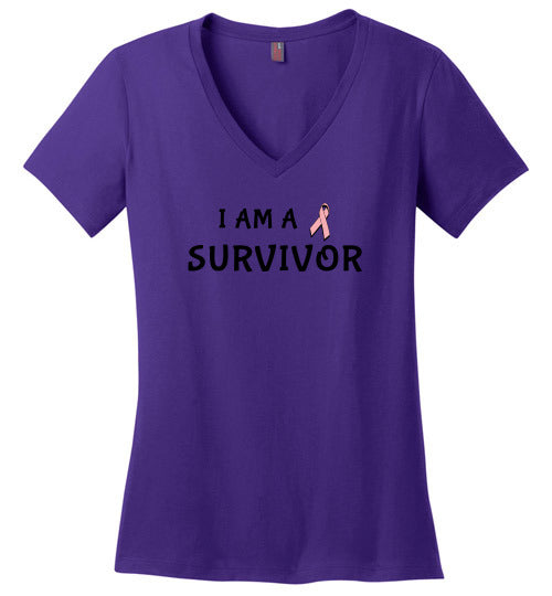 I Am A Survivor V-Neck T-Shirt - 7 Colors! - BLAZIN27